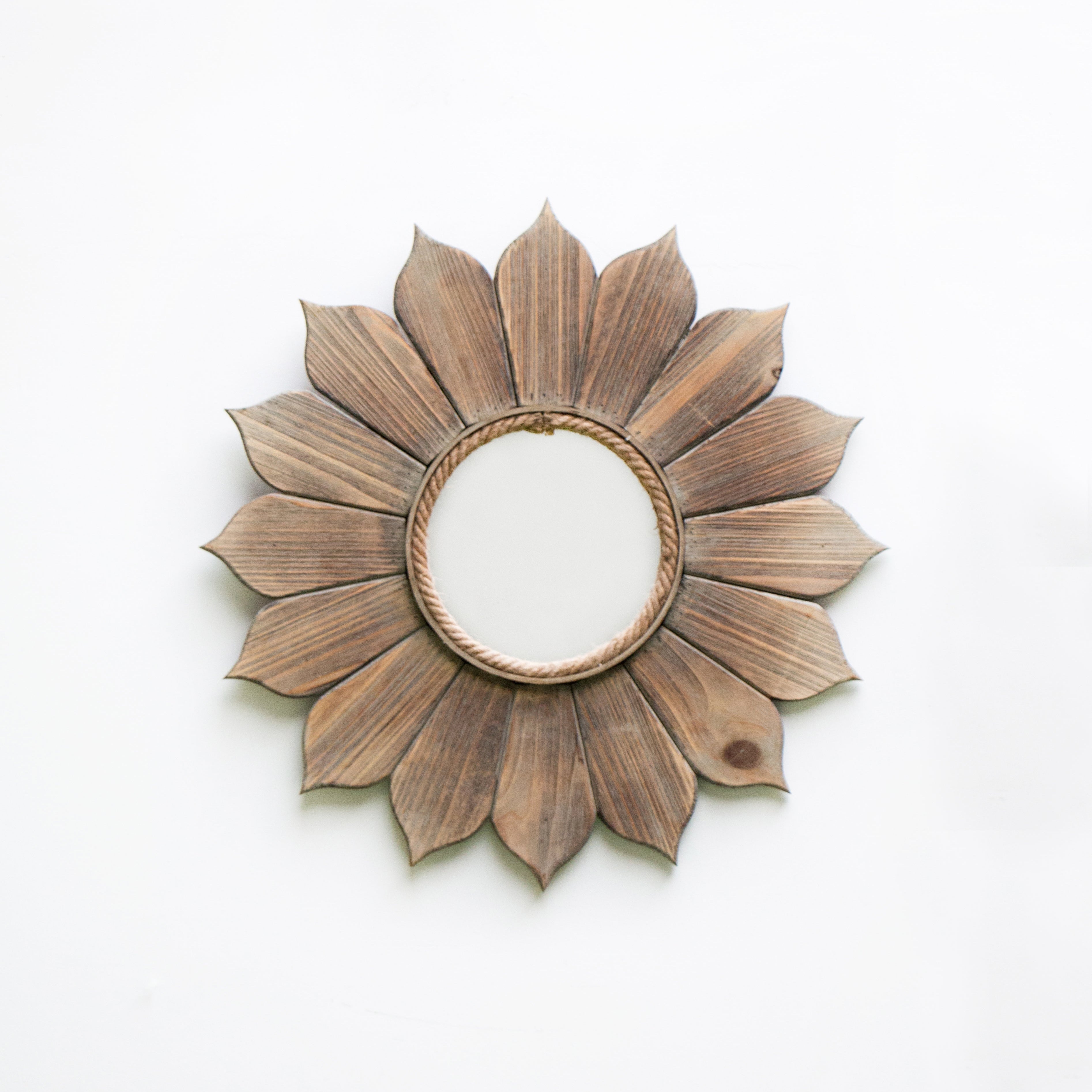 Wooden Sunflower Mirror