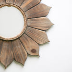 Load image into Gallery viewer, Wooden Sunflower Mirror
