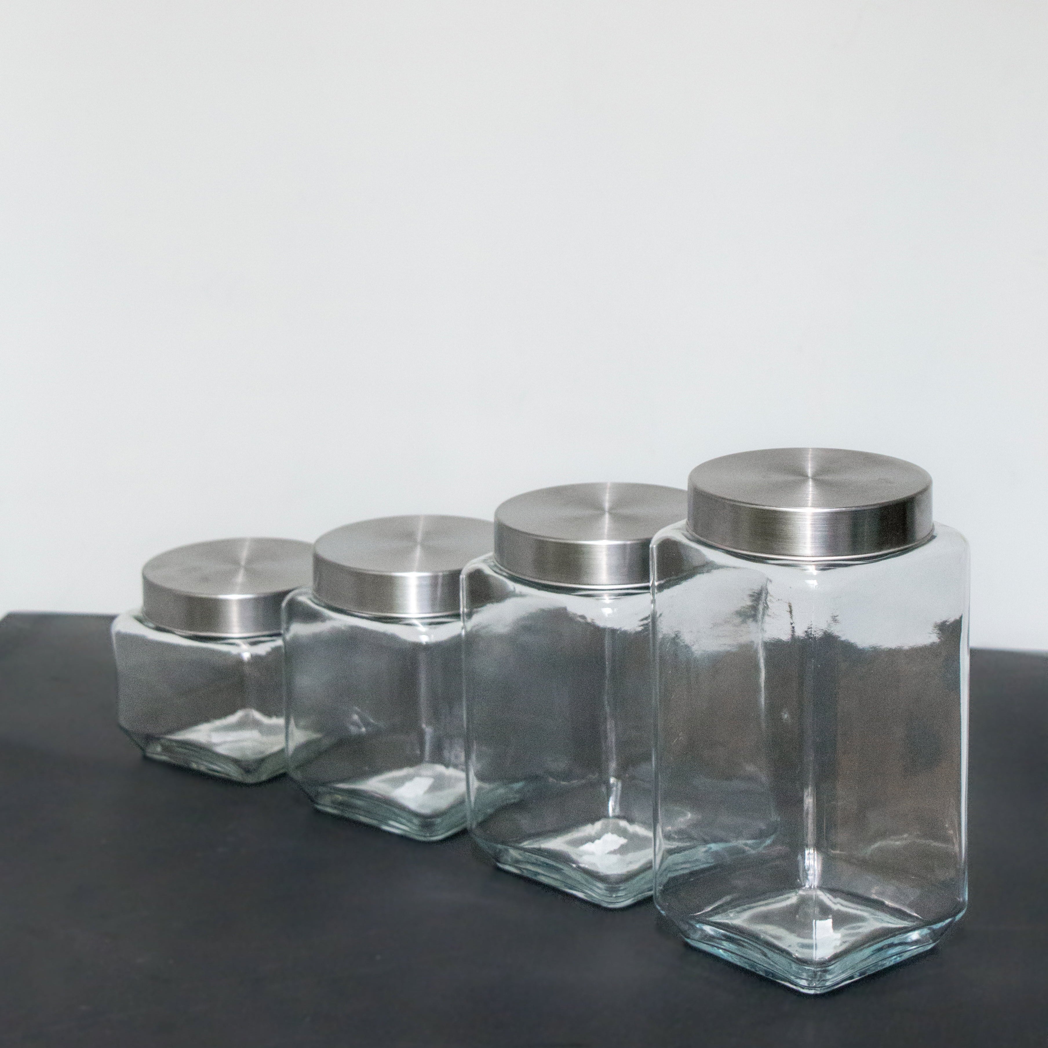 Transparent Square Glass Jar