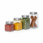 Load image into Gallery viewer, Transparent Square Glass Jar
