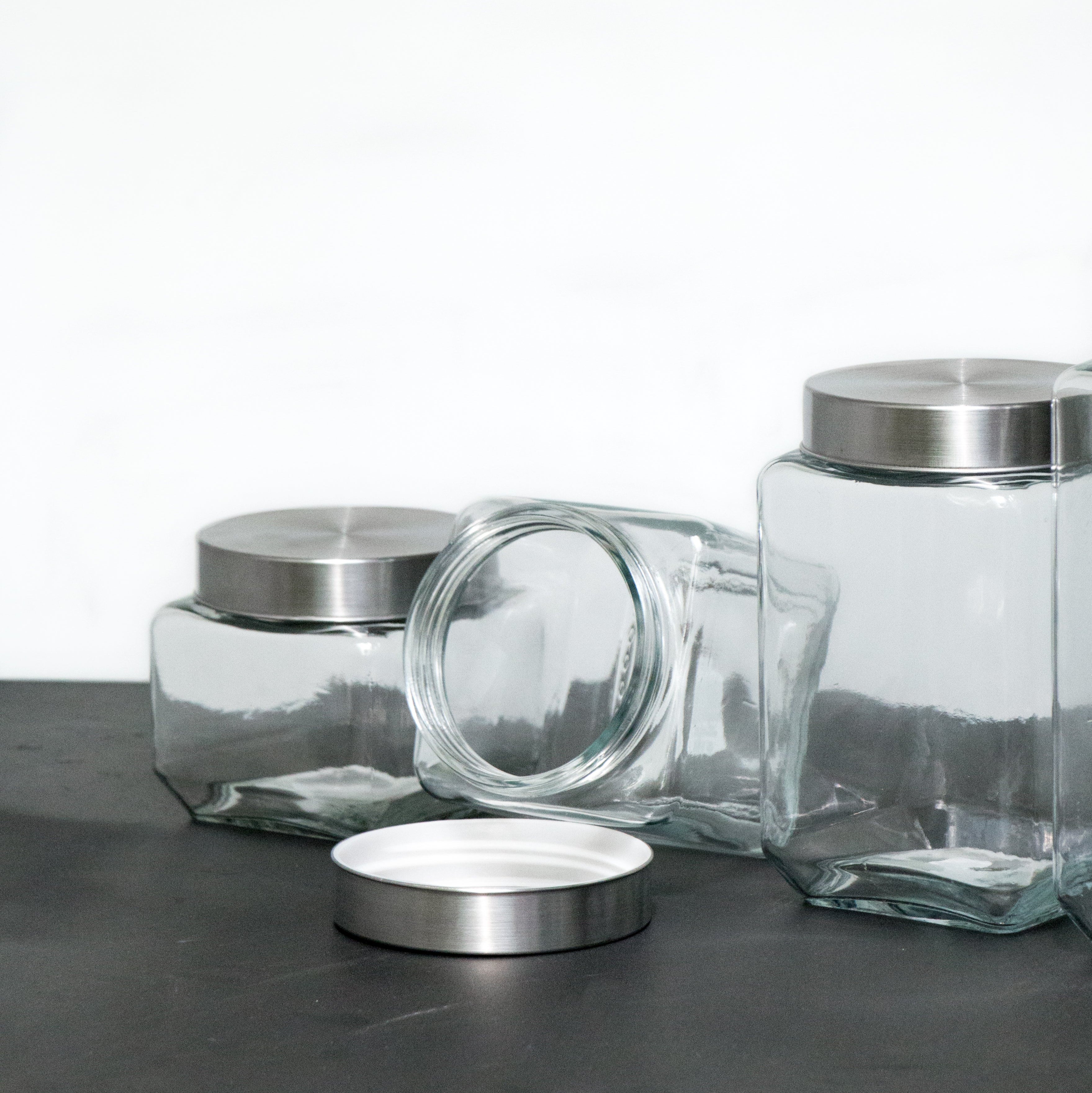 Transparent Square Glass Jar