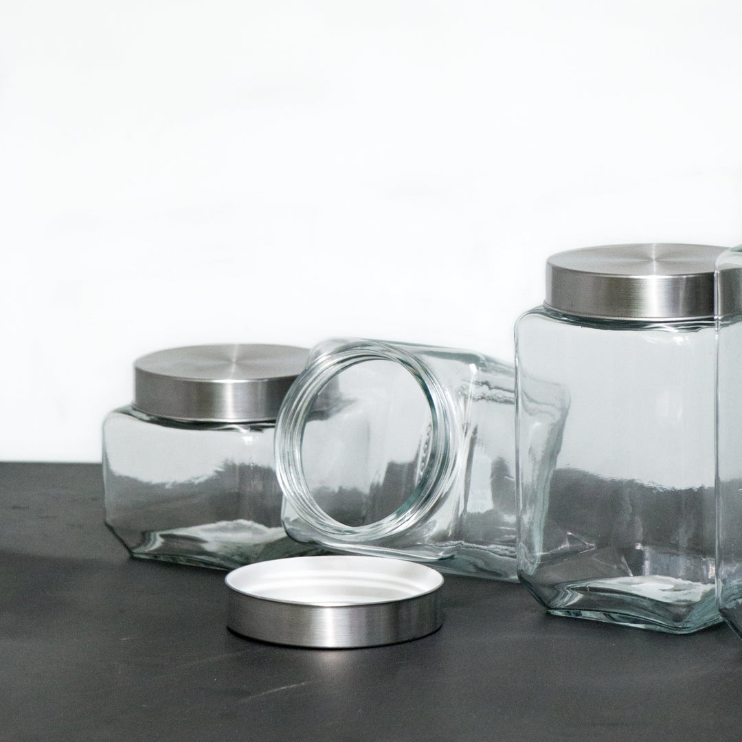 Transparent Square Glass Jar