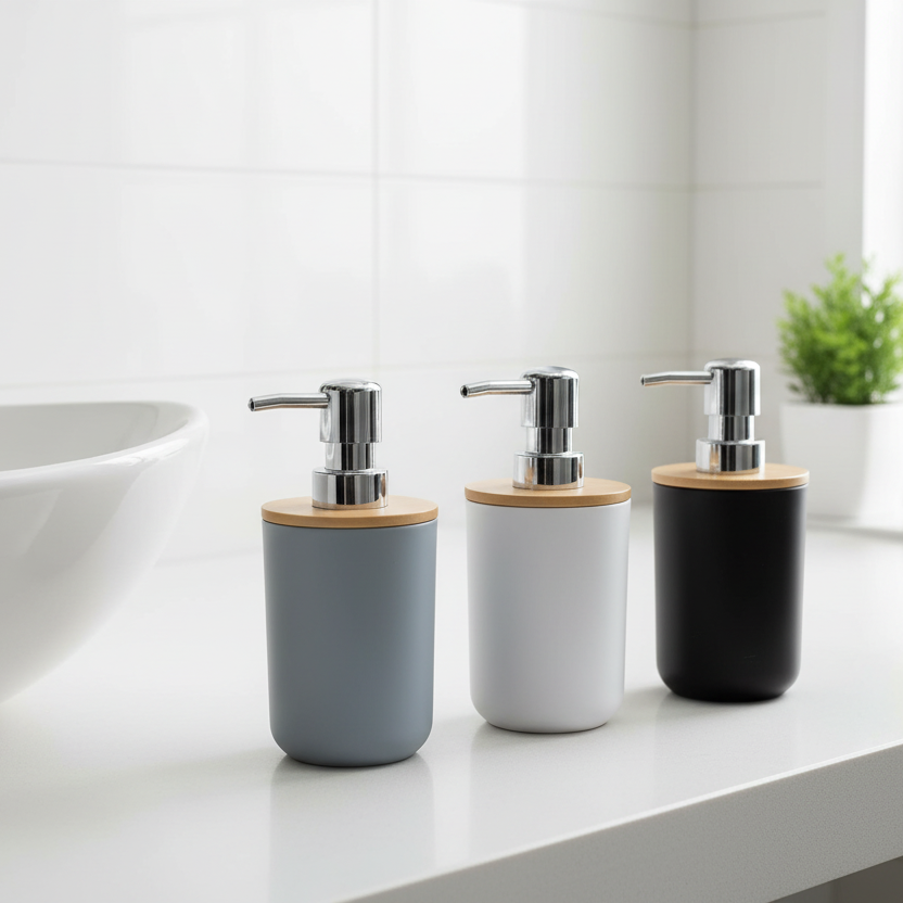 White Plastic Soap Dispenser