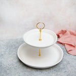 Load image into Gallery viewer, 2 Tier White Ceramic Server
