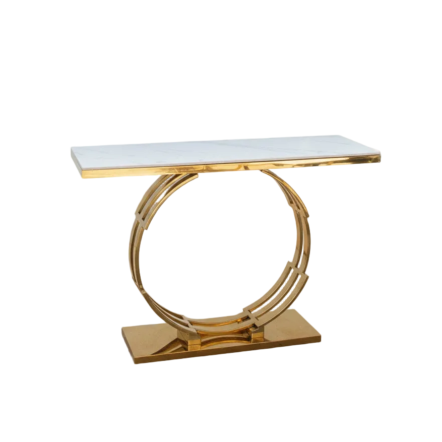 Gold Marble Top Console Table