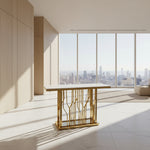 Load image into Gallery viewer, Gold Marble Top Console Table
