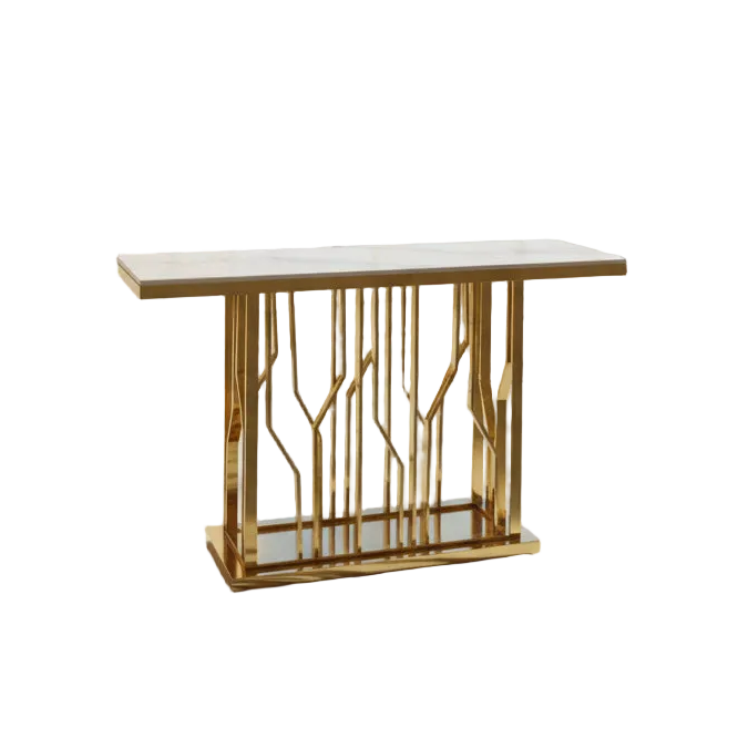 Gold Marble Top Console Table