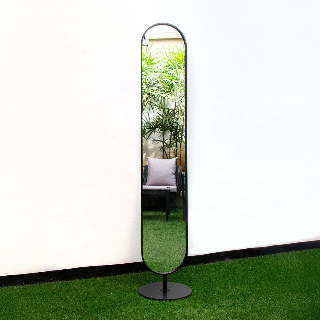 oval mirror with floor stand