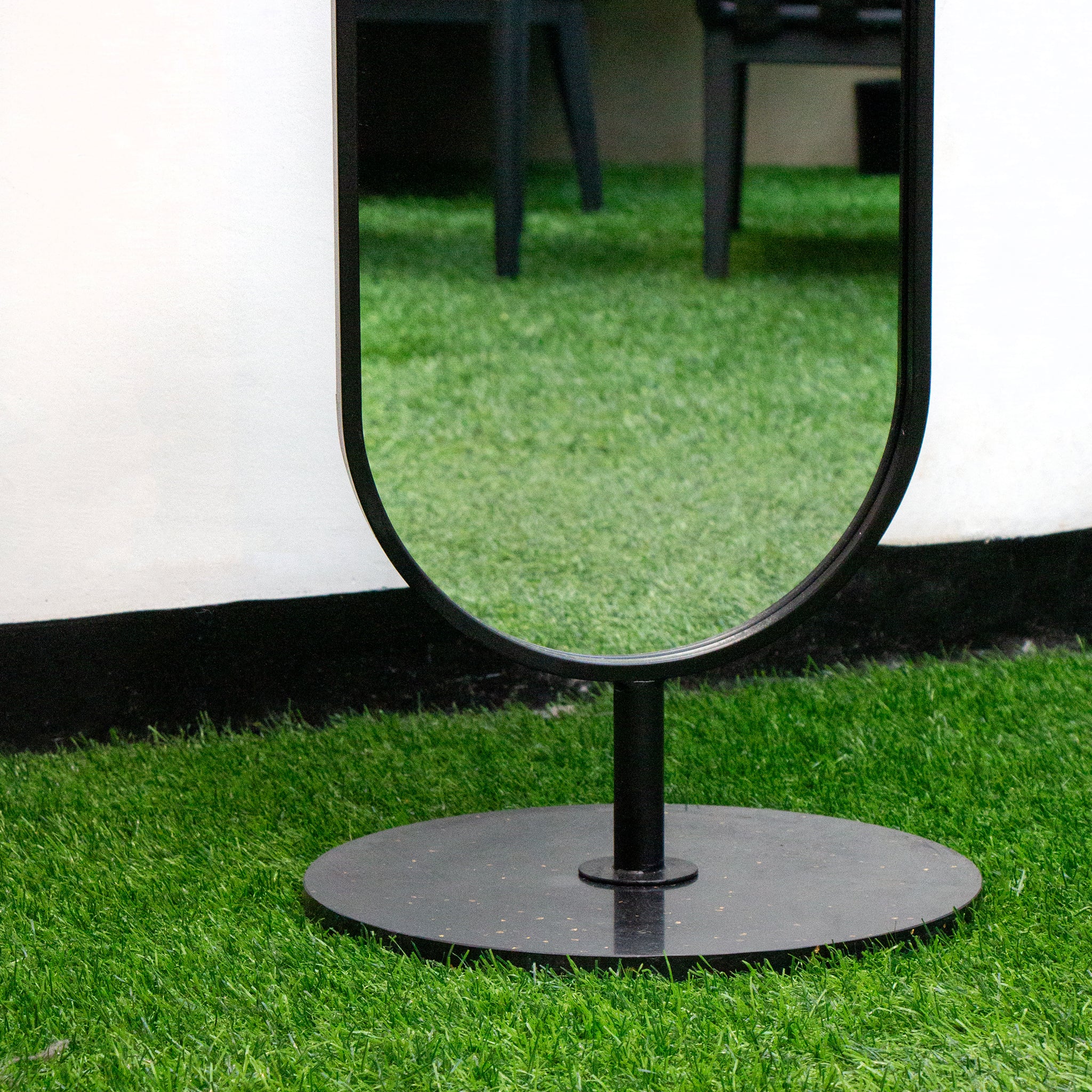 oval mirror with floor stand