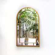Gold Arched Window Wall Mirror