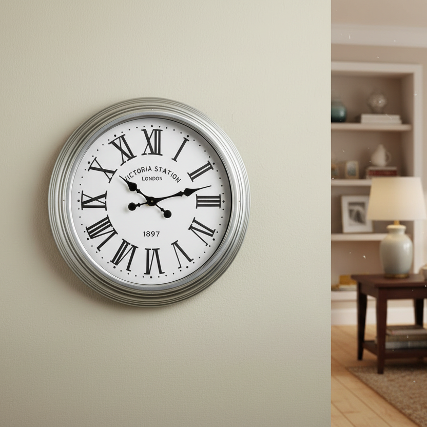 White Face Roman Clock