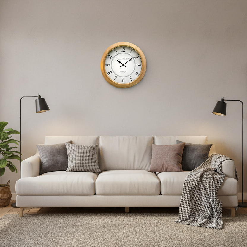 Gold Clock with White Face