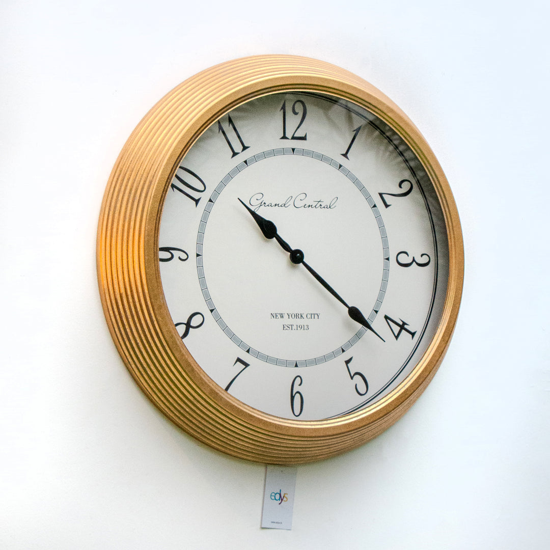 Gold Clock with White Face