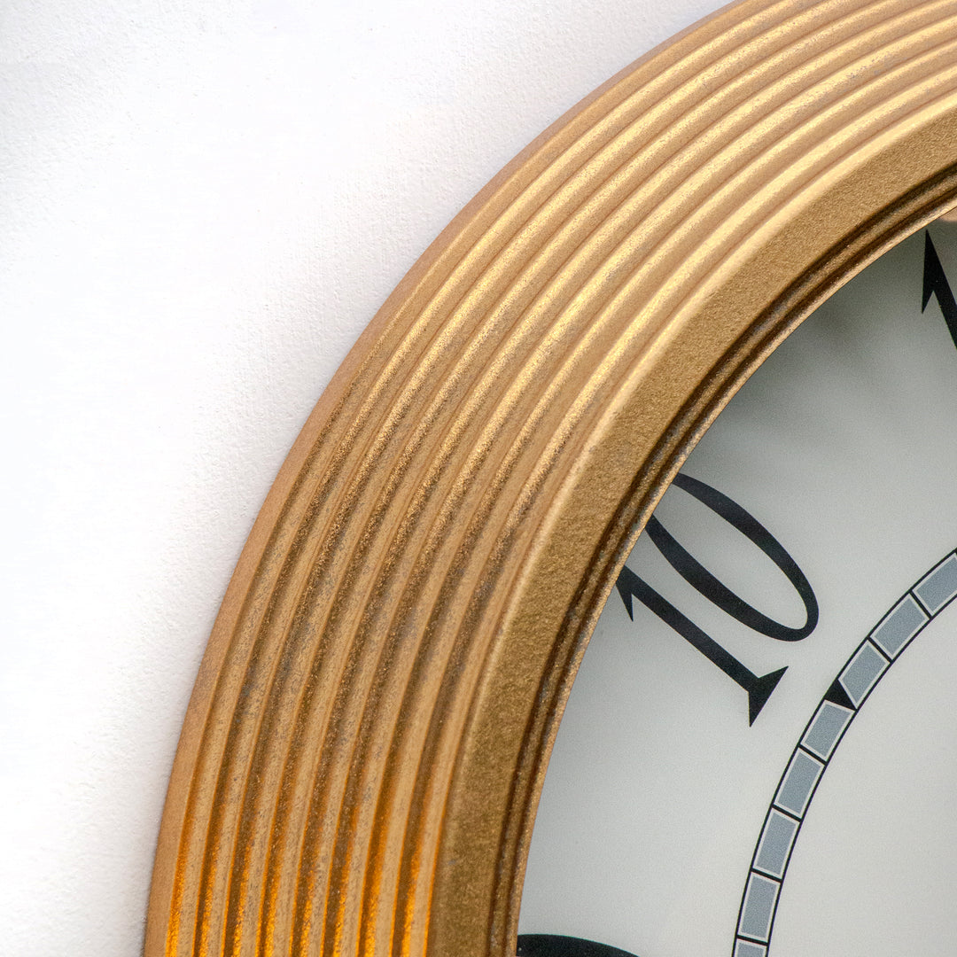 Gold Clock with White Face