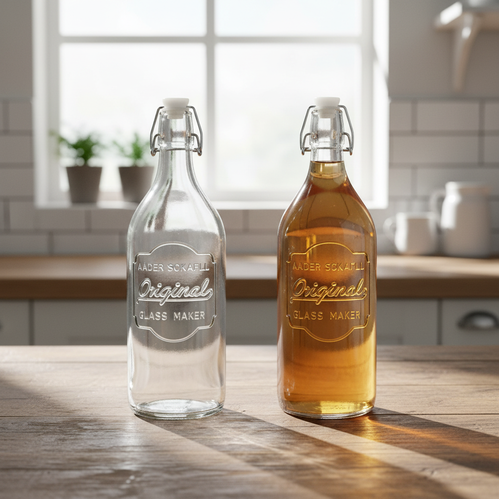 1000ml Glass Water Bottle with Swing Top Lid