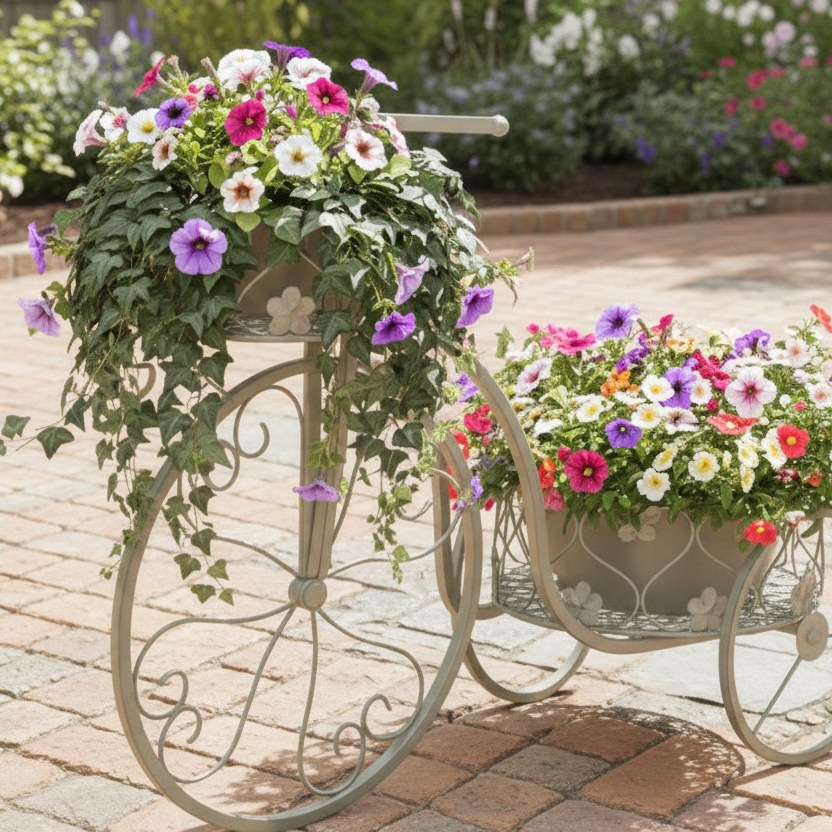 green Bicycle Planter