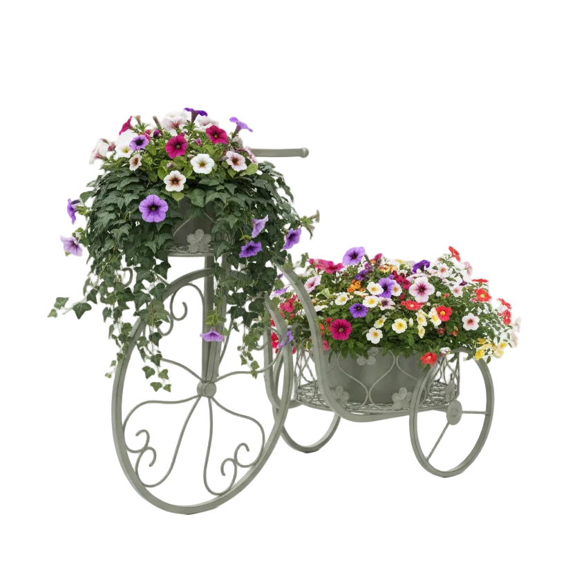 green Bicycle Planter