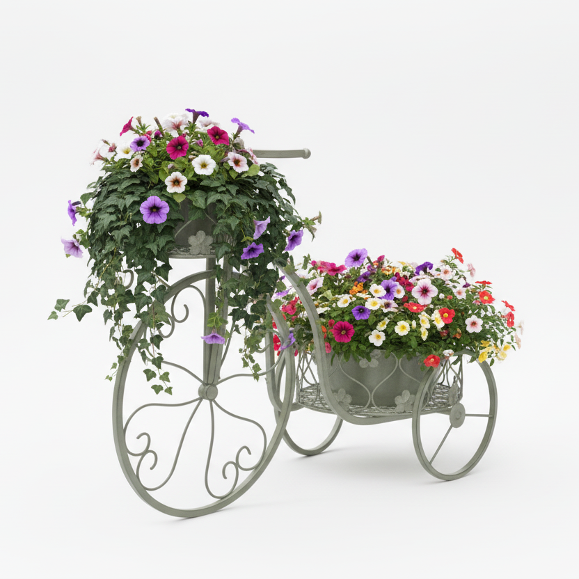 green Bicycle Planter