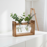 Load image into Gallery viewer, Double Glass Vase with Wooden Frame
