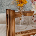 Load image into Gallery viewer, Double Glass Vase with Wooden Frame
