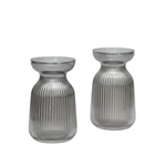 Load image into Gallery viewer, Grey Glass Bowl Vase
