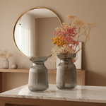 Load image into Gallery viewer, Grey Glass Bowl Vase
