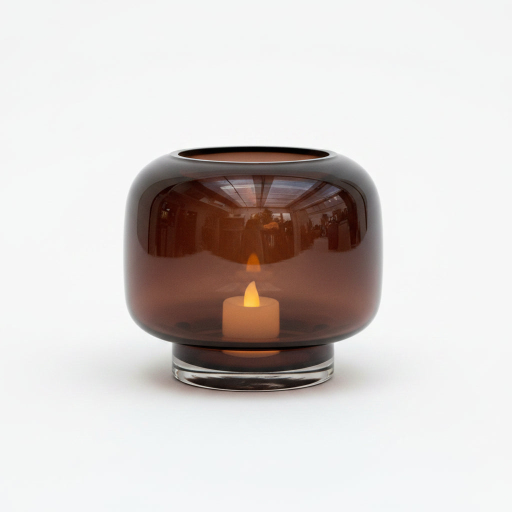 Rich Brown Glass Vase