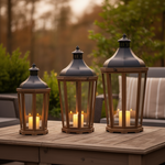 Load image into Gallery viewer, Wooden Lantern with Metal Top
