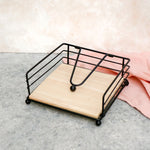 Load image into Gallery viewer, Wood and Steel Tissue Holder
