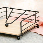 Load image into Gallery viewer, Wood and Steel Tissue Holder
