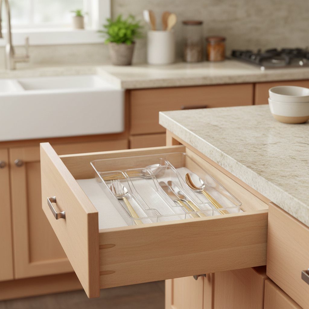 Acrylic Cutlery Organizer – 5 Compartments