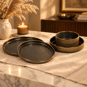 Charcoal Reed Dinnerware Set