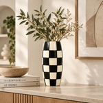 Load image into Gallery viewer, Midnight Checkered Vase
