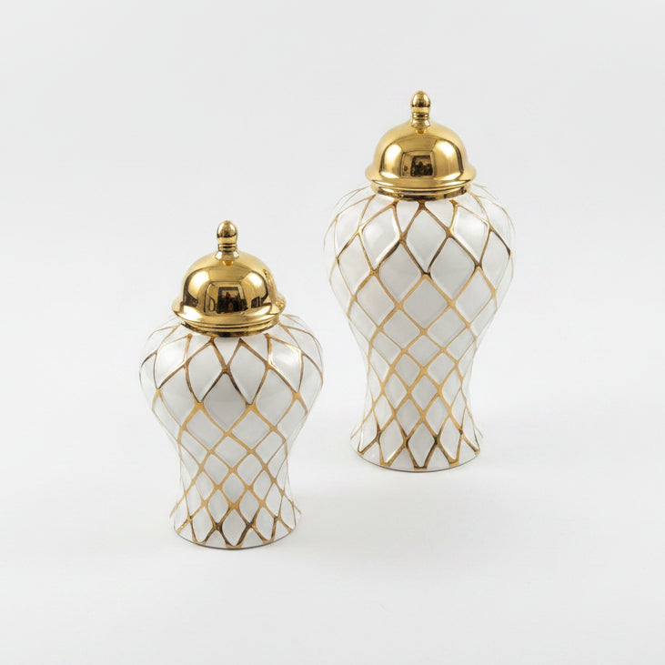 Gold Ceramic Tall Vase