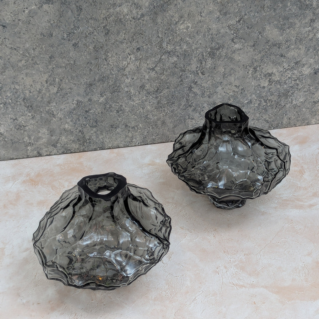 Night Black Canyon Glass Vase