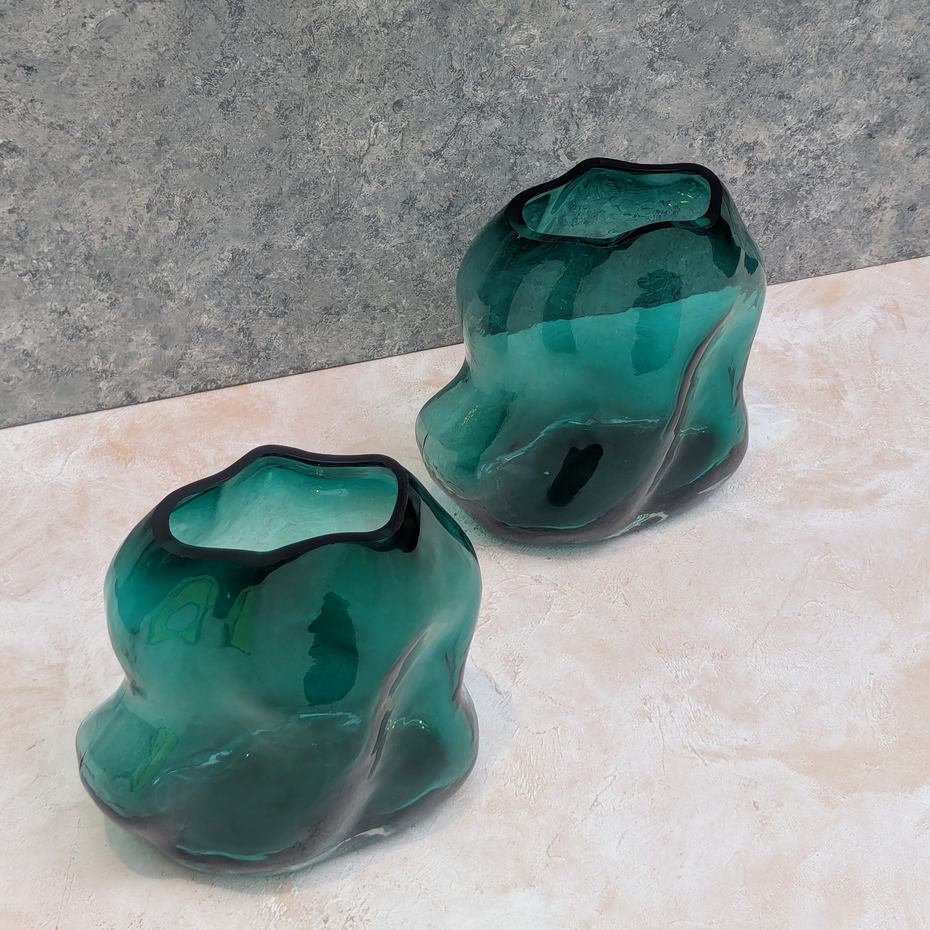 Knobby Green Glass Vase