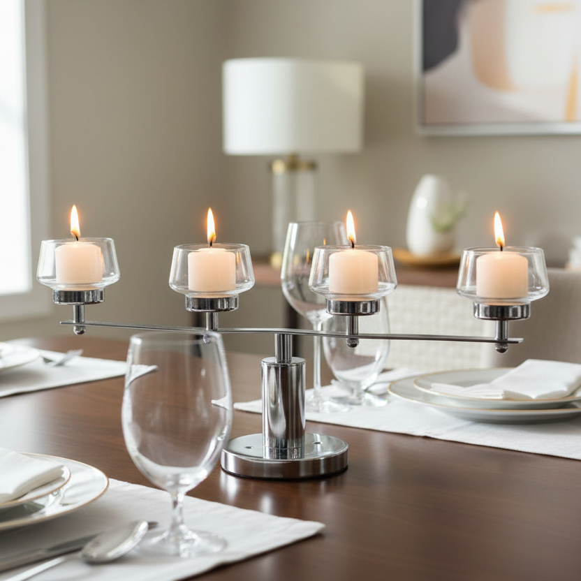 4 Top Glass Candle Holder