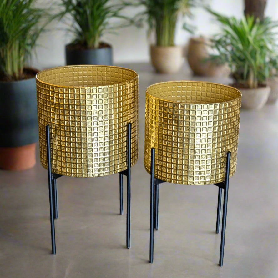 Gold Grid Plant Holder
