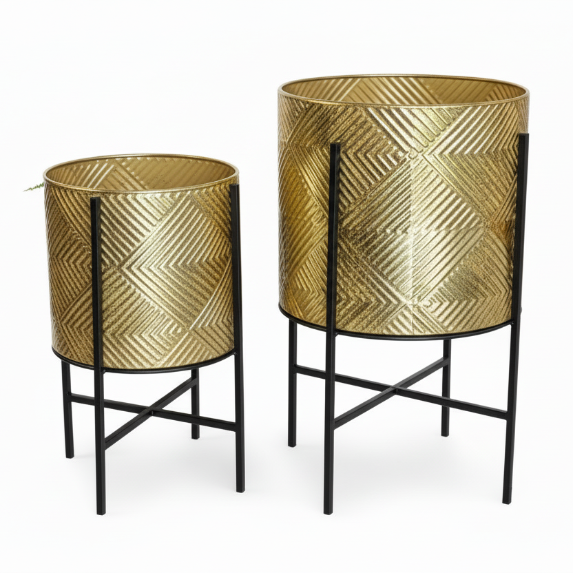 Gold Geometric Plant Holder