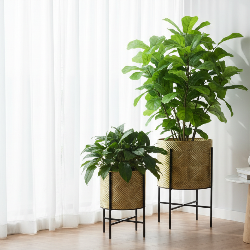 Gold Geometric Plant Holder