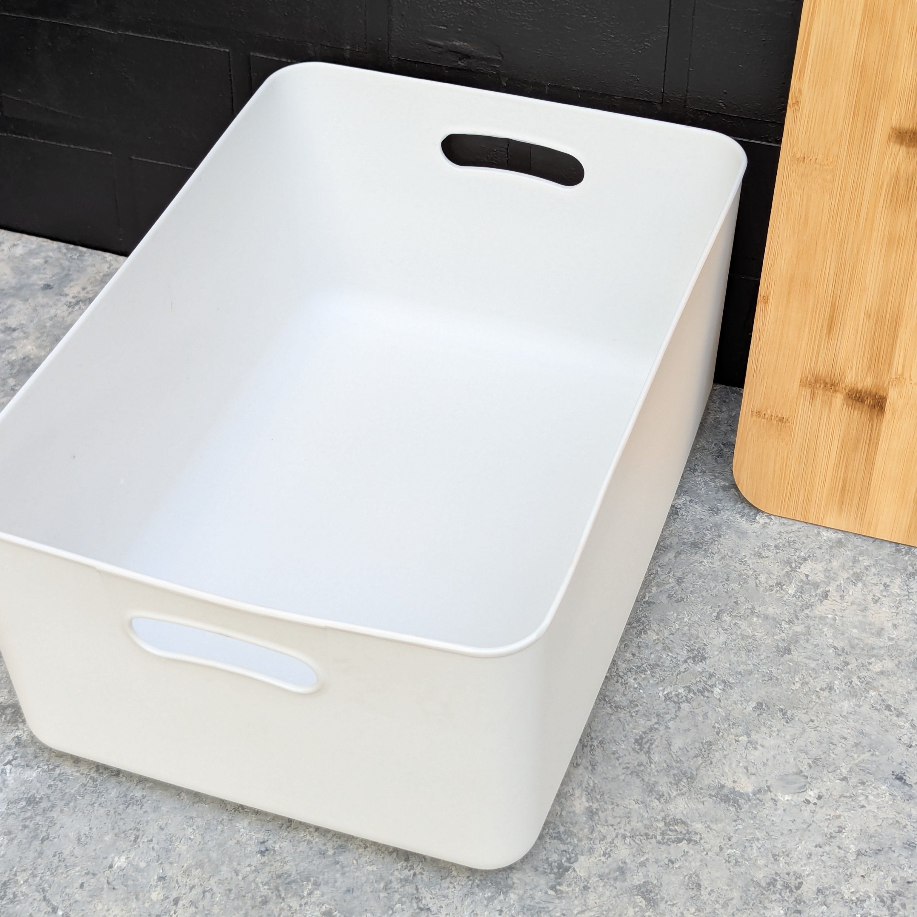 Plastic Storage Box with Bamboo Lid