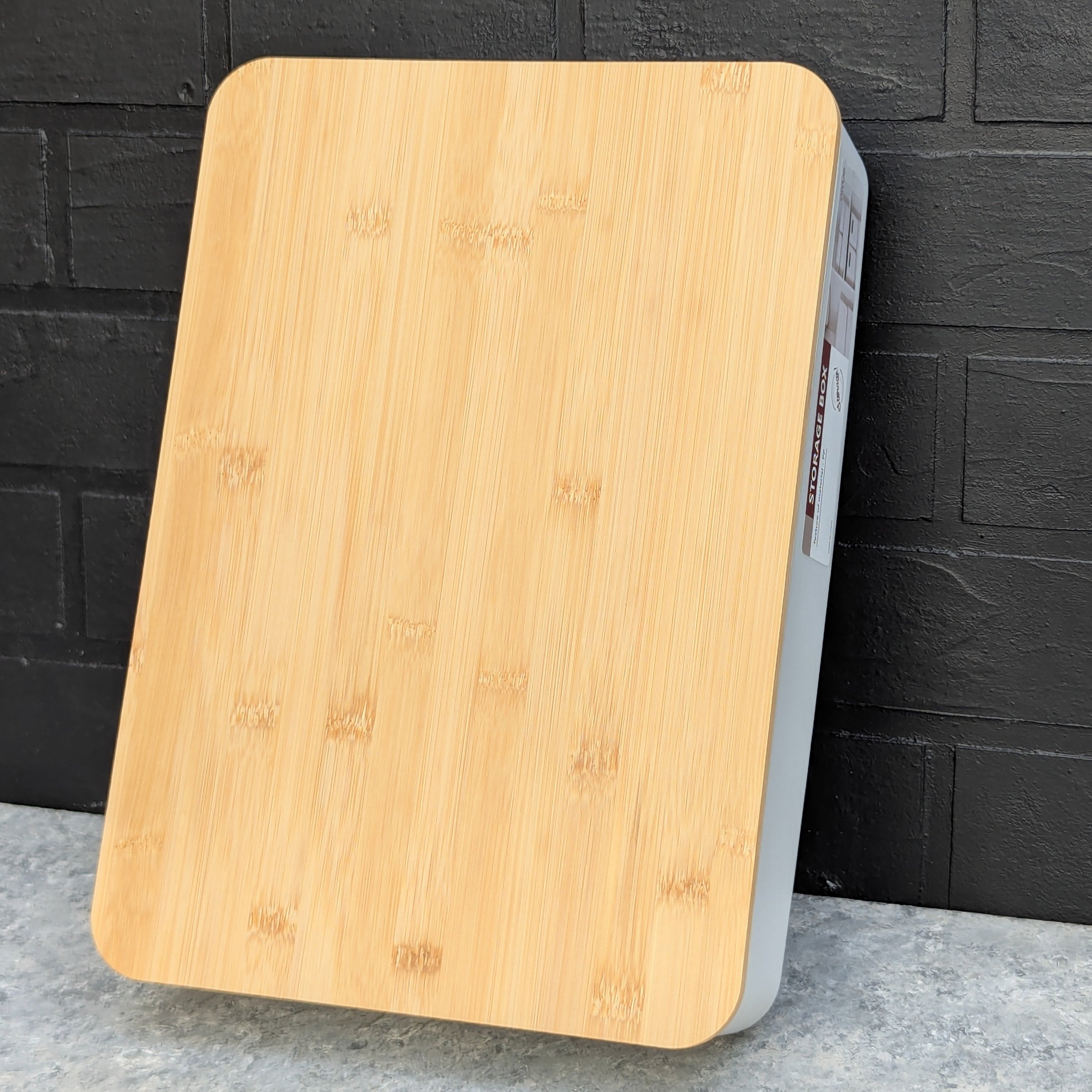 Plastic Storage Box with Bamboo Lid