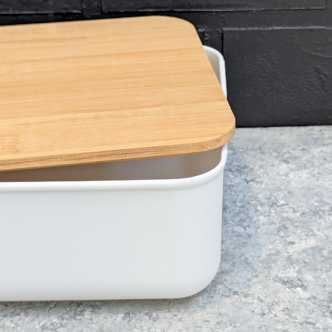 Plastic Storage Box with Bamboo Lid
