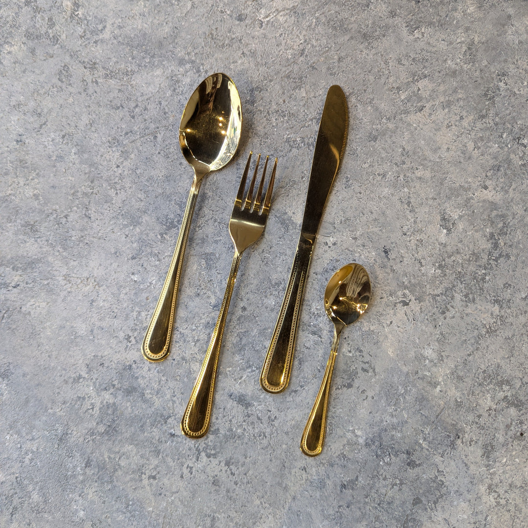 Gold Design Border Cutlery Set