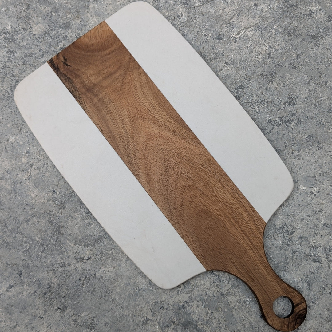 Wood and Marble Pizza Tray