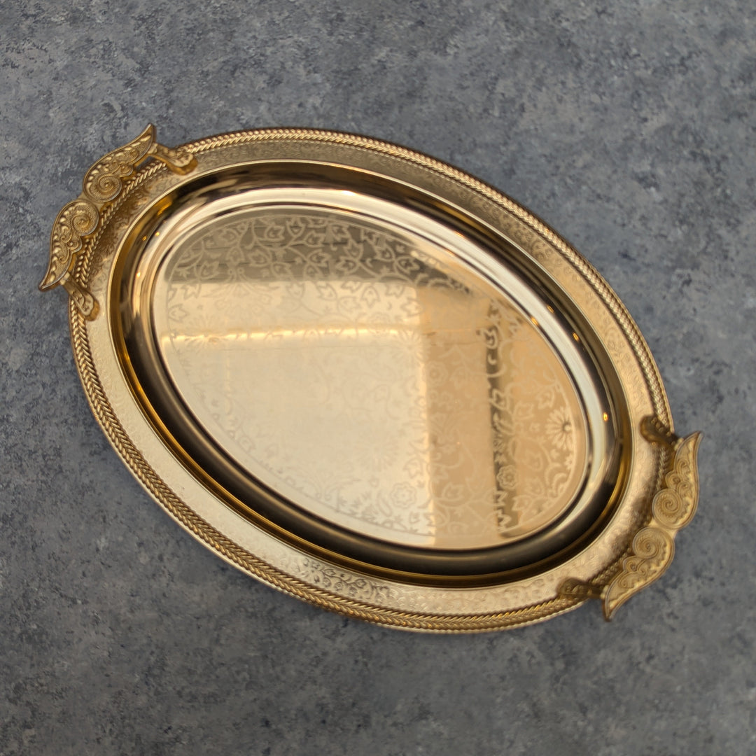 Oval Gold Metal Tray