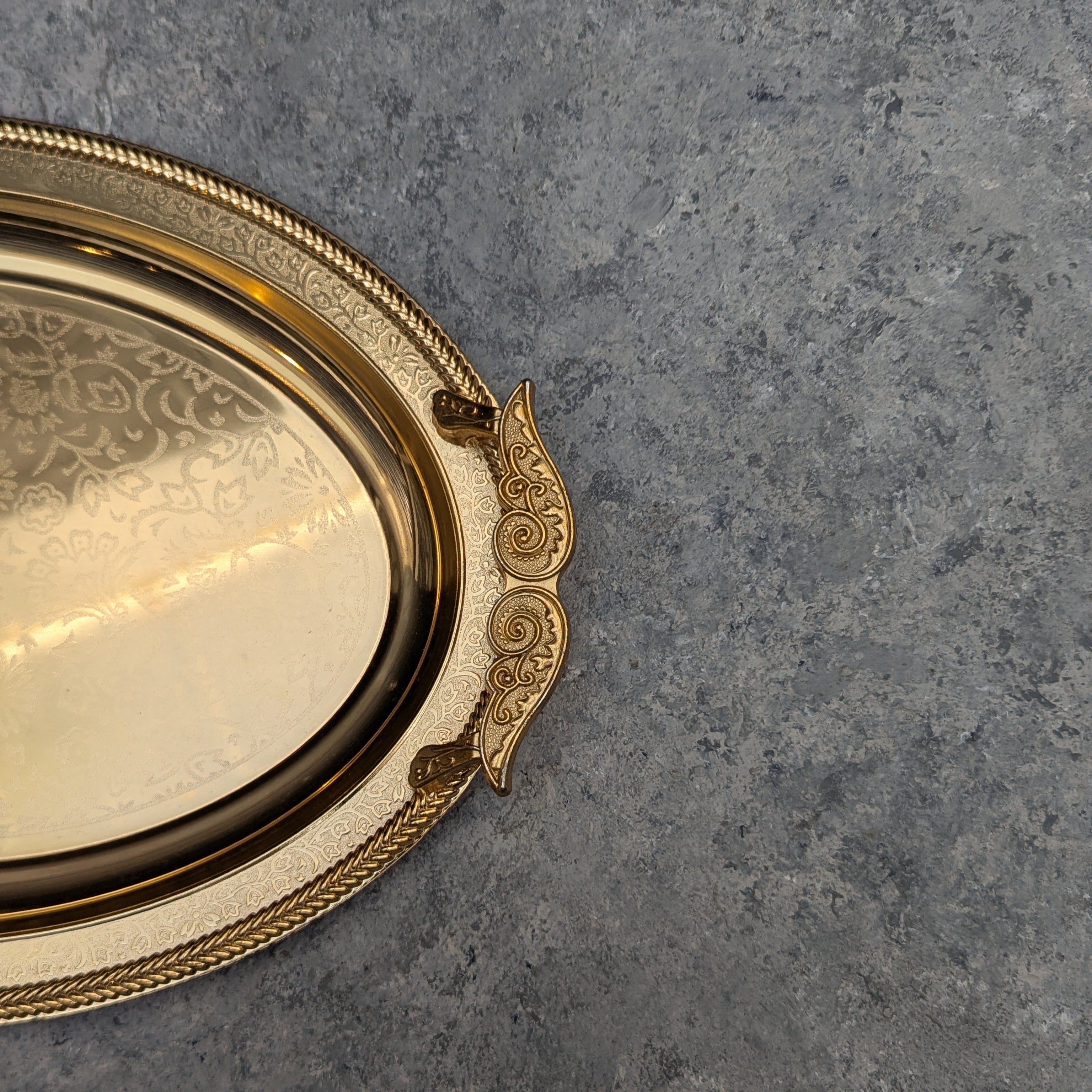 Oval Gold Metal Tray