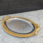 Load image into Gallery viewer, Gold and Silver Oval Tray
