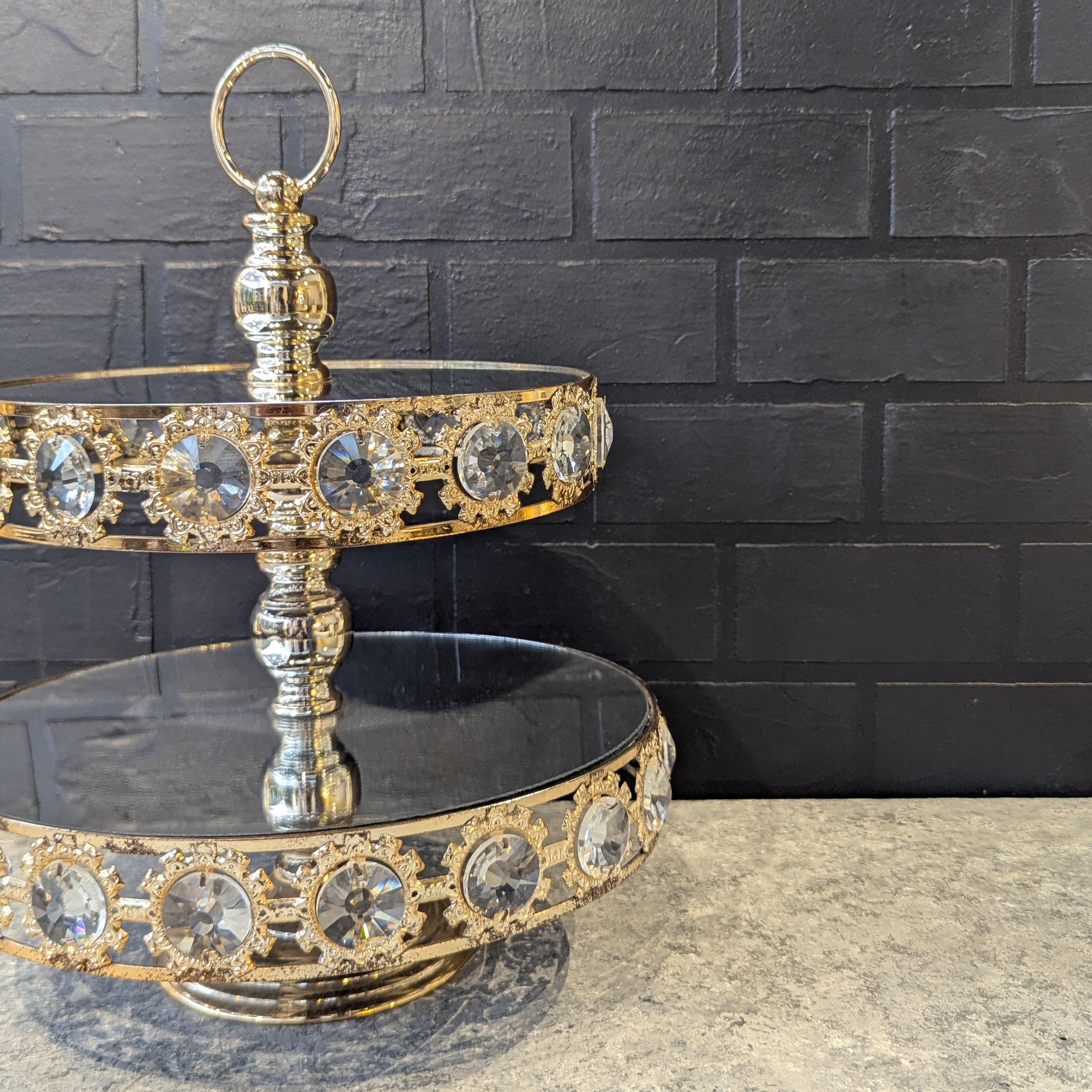 Crystal Two-Tier Stand