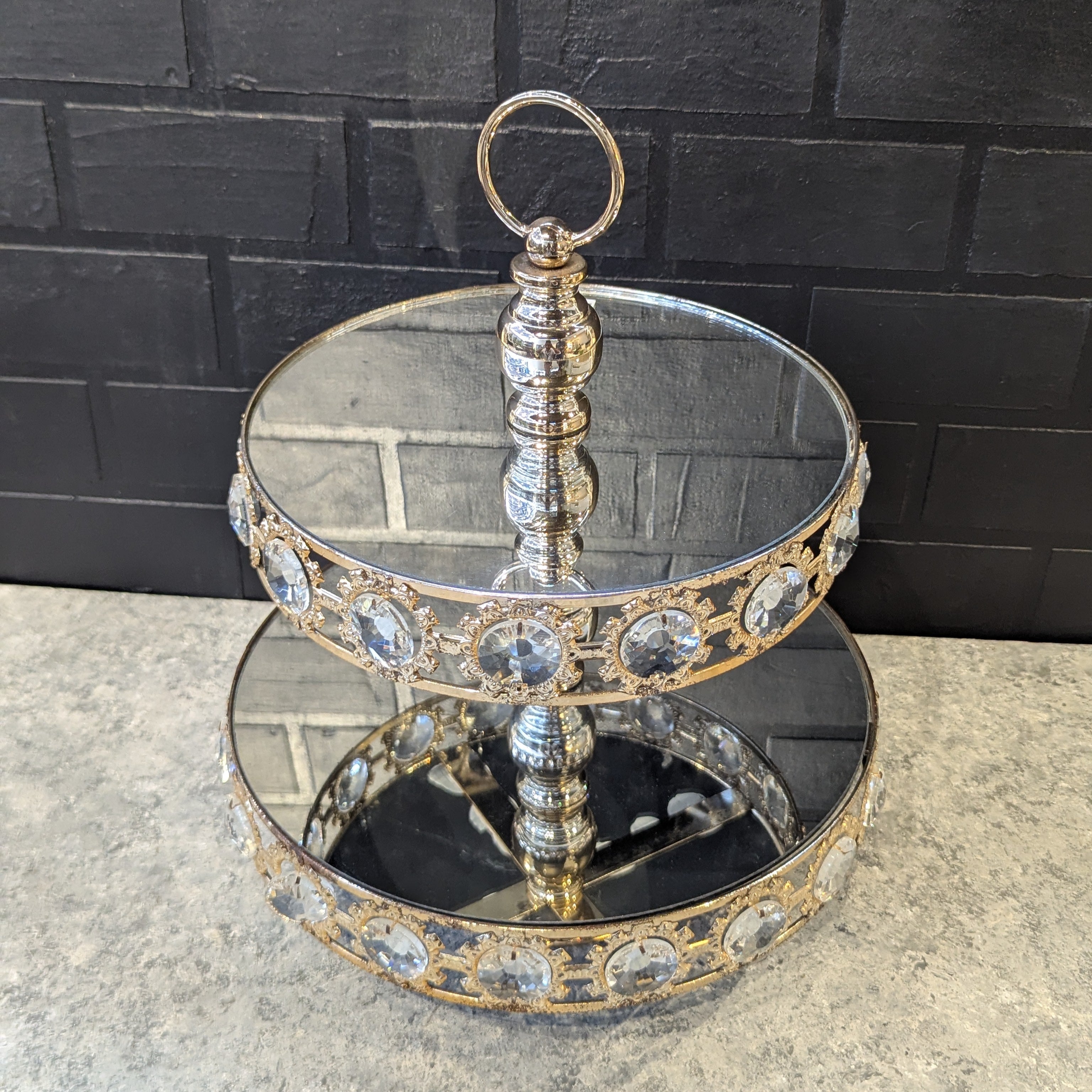 Crystal Two-Tier Stand